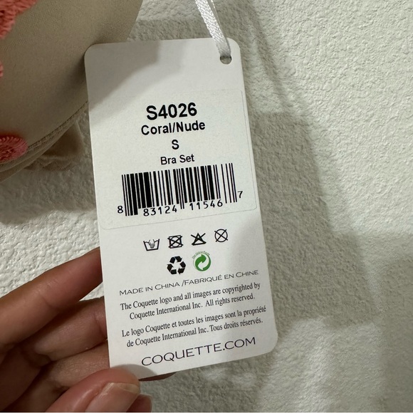 Coquette Womens‎ Coral Lace Push Up Bra 34B Small - Picture 2 of 5
